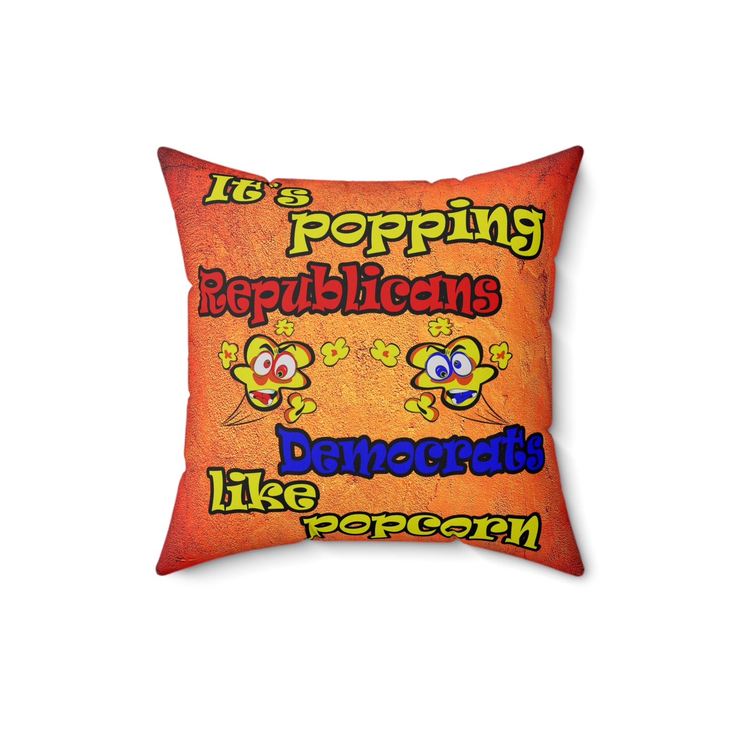 popping like popcorn - Spun Polyester Square Pillow - (burnt orange)