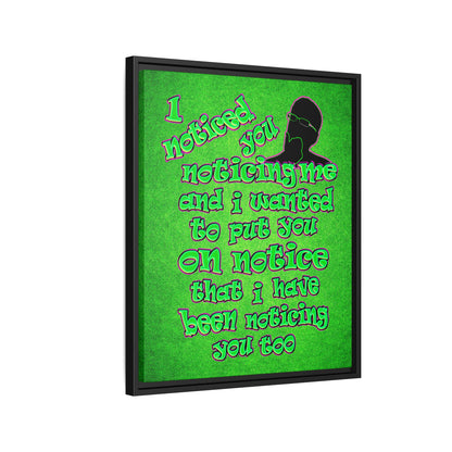 noticed you noticing - framed canvas art (green turf)