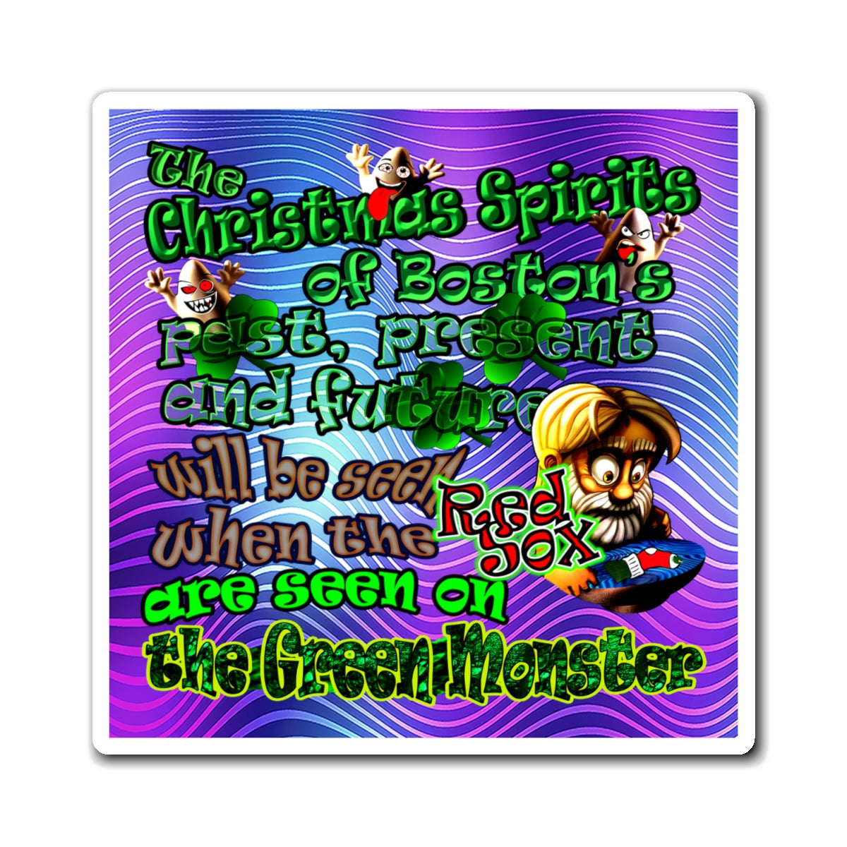 christmas spirits of boston - Magnets - (purple wave)