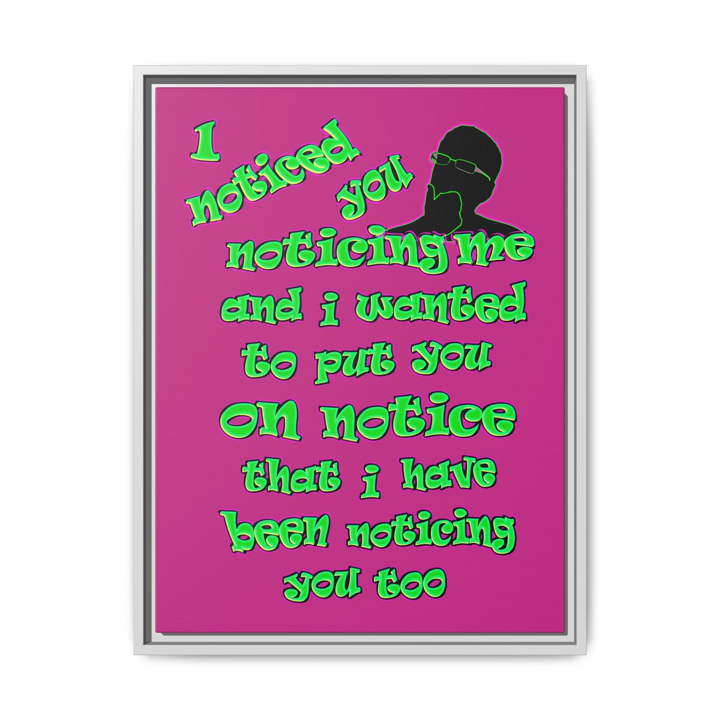 noticed you noticing - framed canvas art (pink)