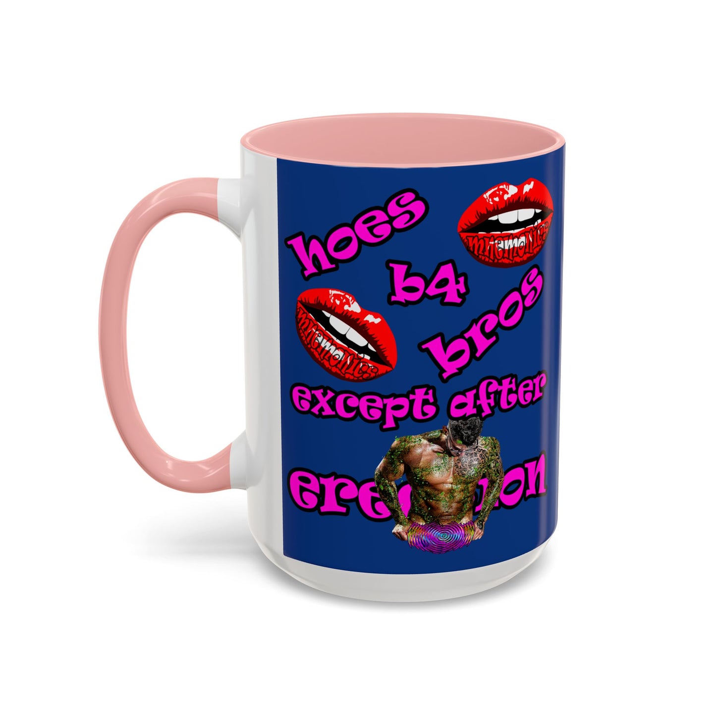 hoes b4 bros - Accent Mug (dark blue)