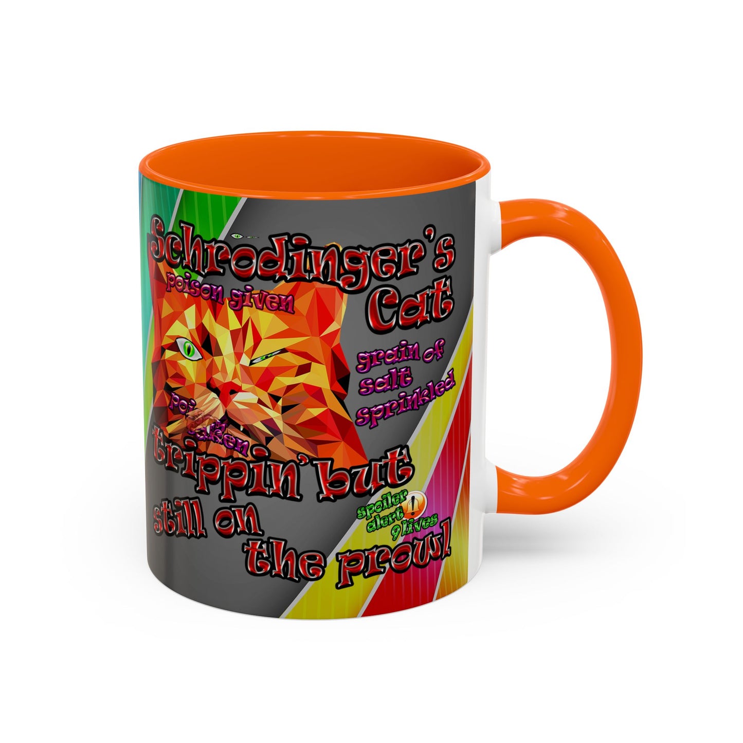 schrodinger's cat - Accent Mug (rainbow split)