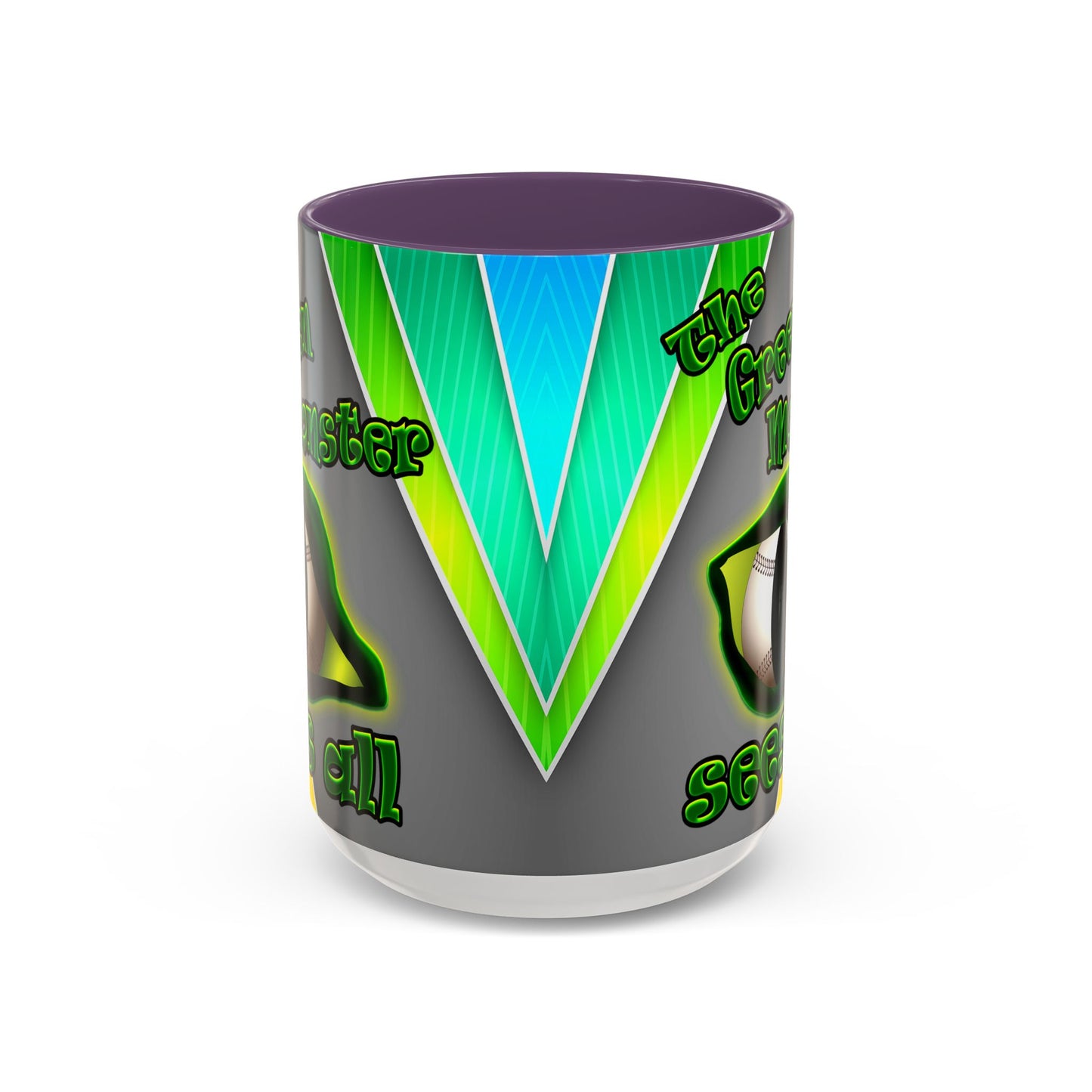 green monster - Accent Mug (rainbow split)