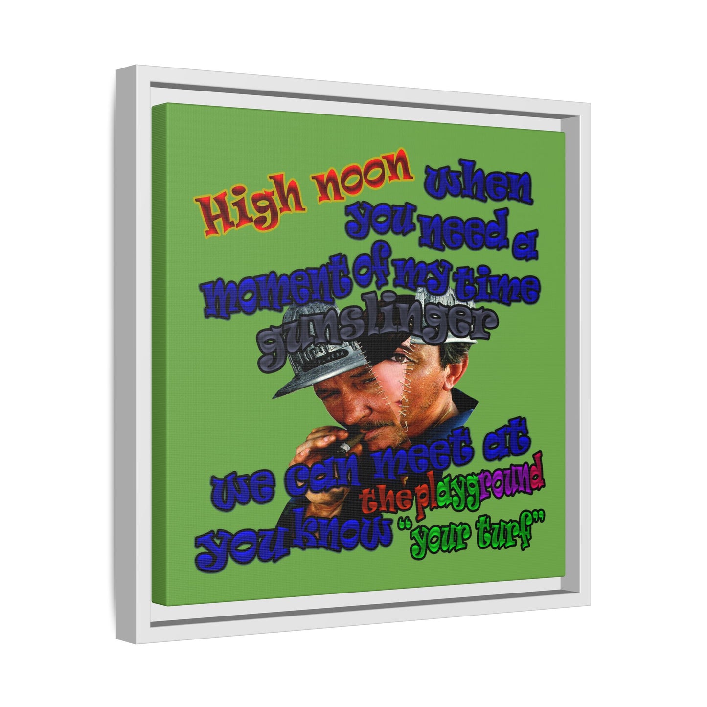 high noon - framed canvas art (green)