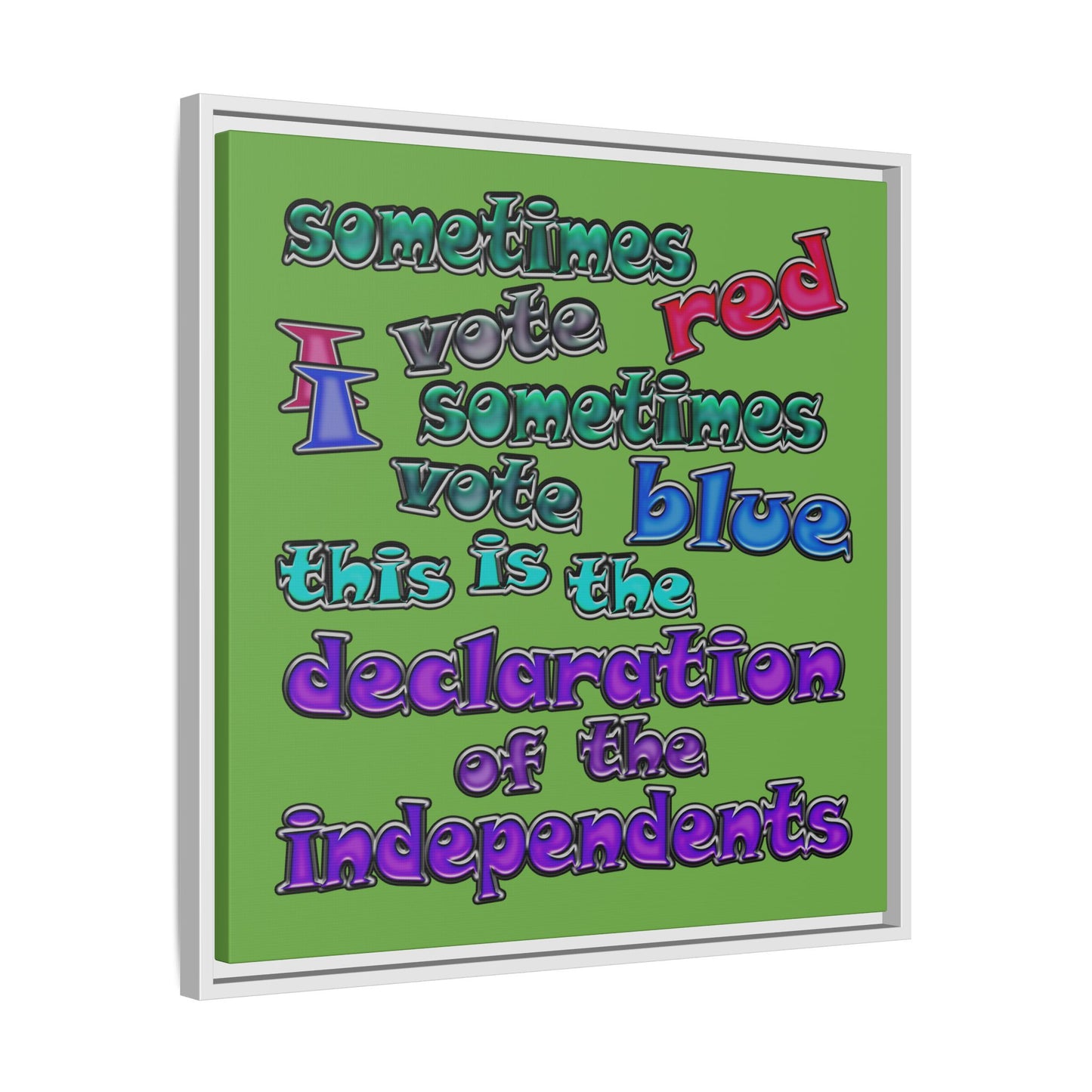 declaration of the independents - framed canvas art (green)