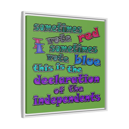 declaration of the independents - framed canvas art (green)