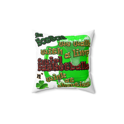 celtics logo - Spun Polyester Square Pillow - (white)