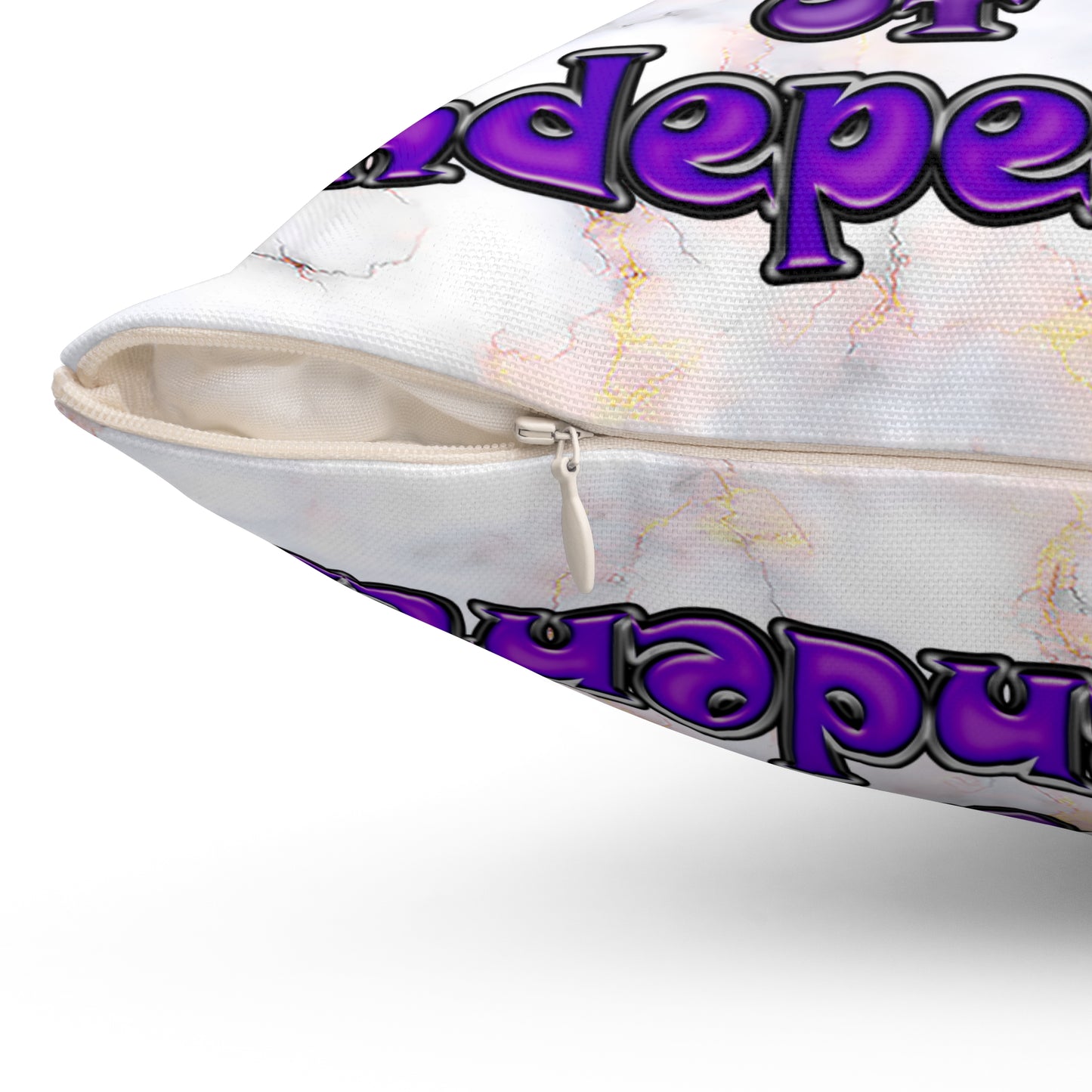 declaration of the independents - Spun Polyester Square Pillow - (white marble)