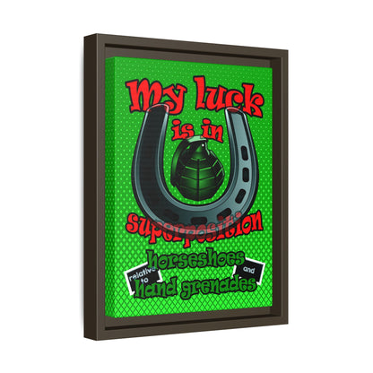 my luck - framed canvas art (logo green)