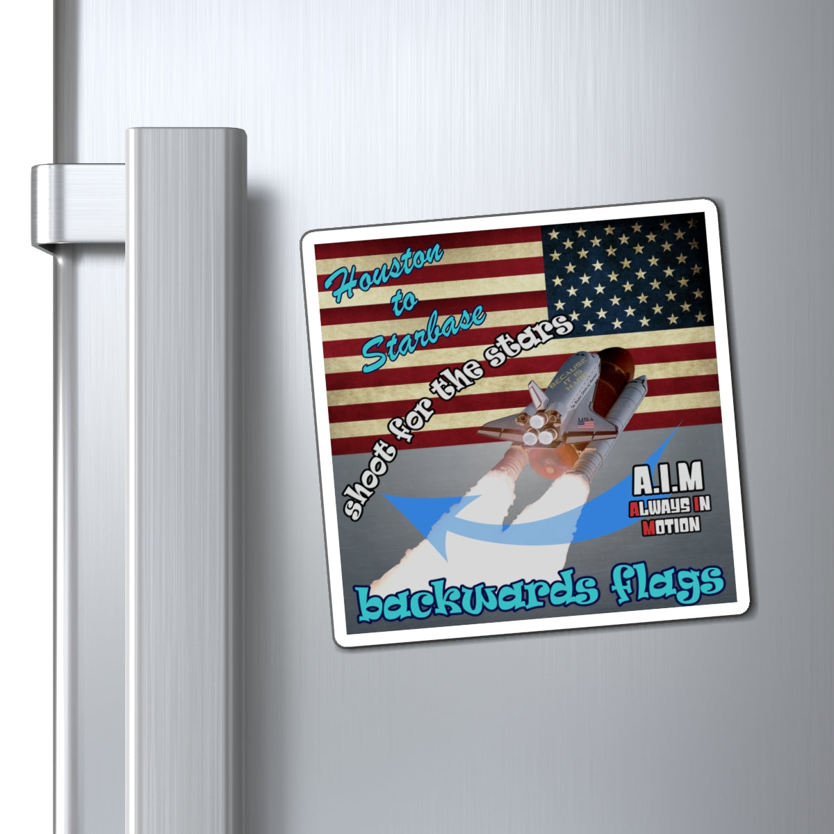 shoot for the stars - Magnets - (grey-light grey)