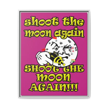 shoot the moon again - framed canvas art (pink)