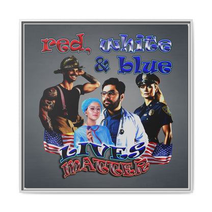 rw&b lives matter - framed canvas art (grey-light grey)