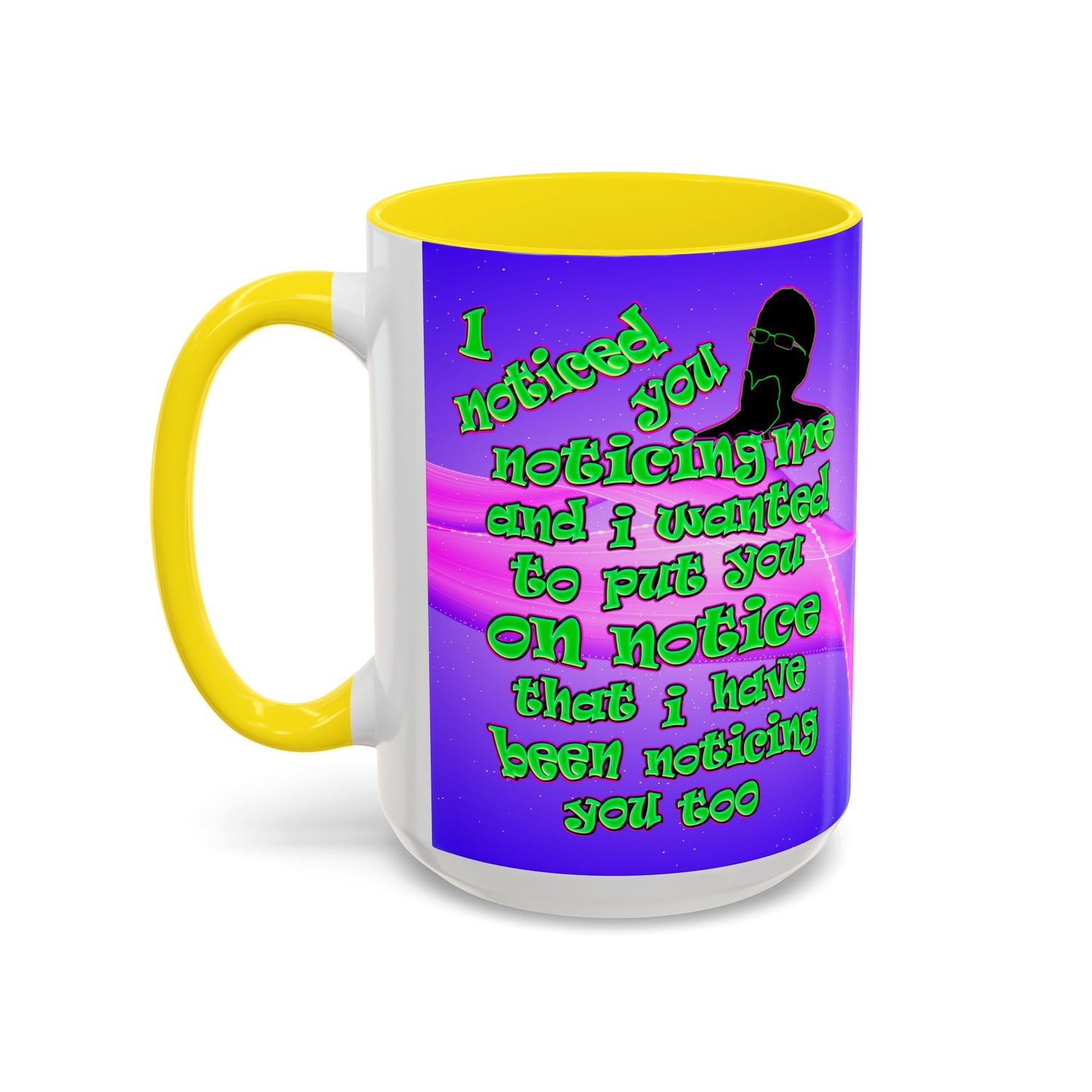 noticed you noticing - Accent Mug (purple-pink wave)