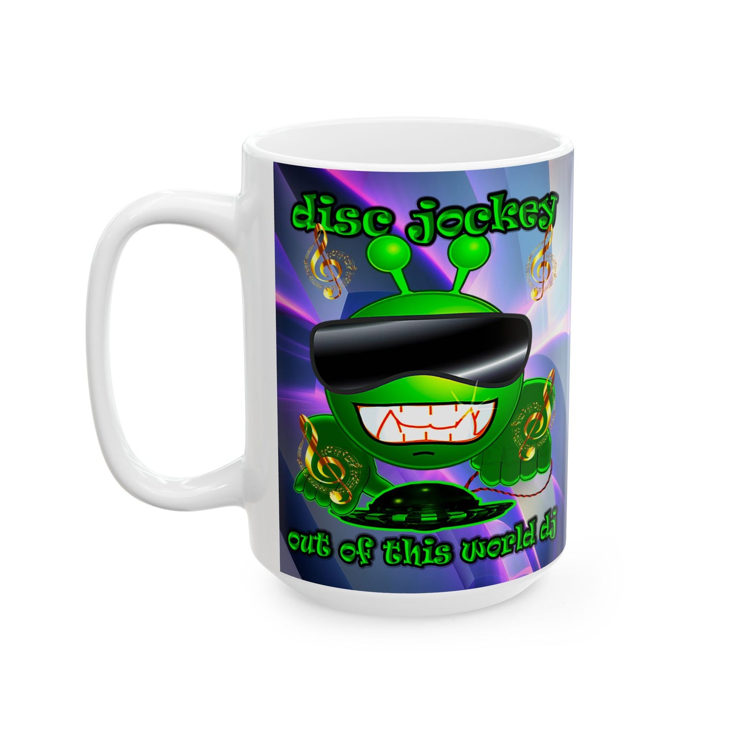disc jockey - White Mug (grey-pink wave)