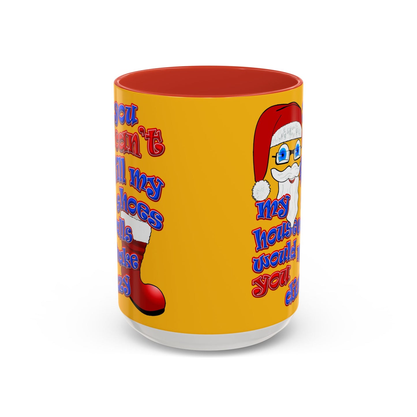santa's shoes - Accent Mug (yellow)
