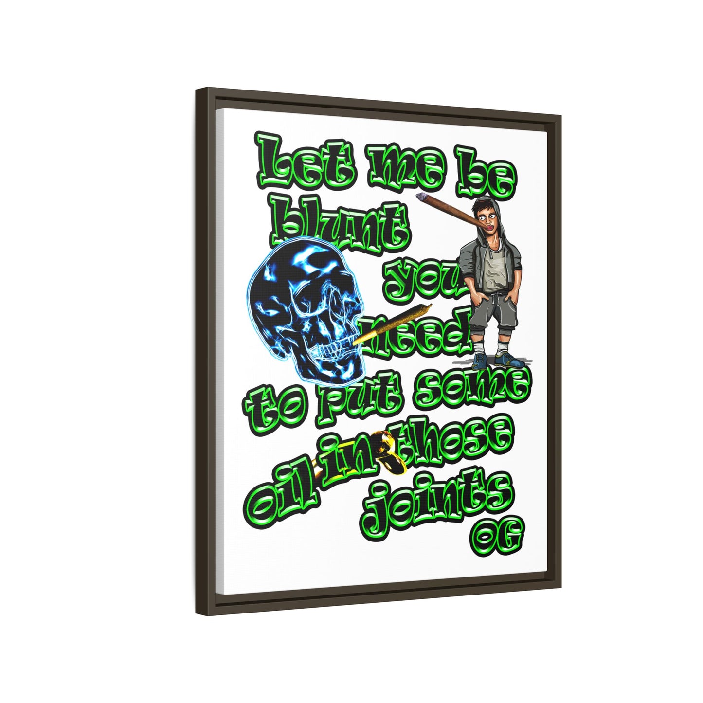 og - framed canvas art (white)