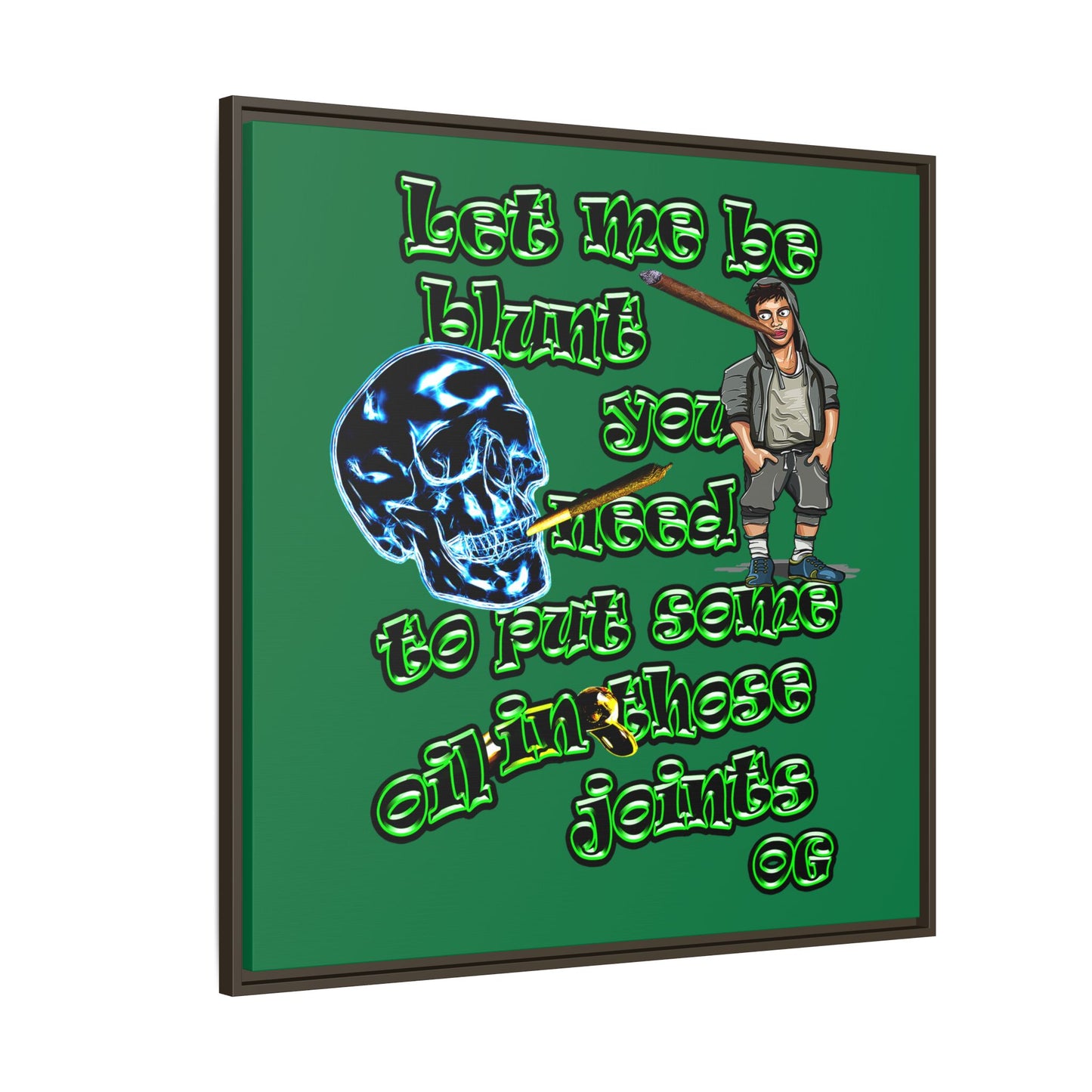 og - framed canvas art (dark green)