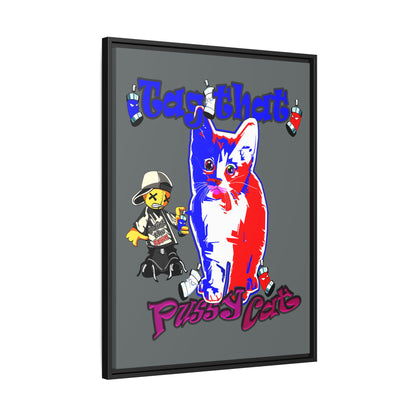 tag that - framed canvas art (dark grey)