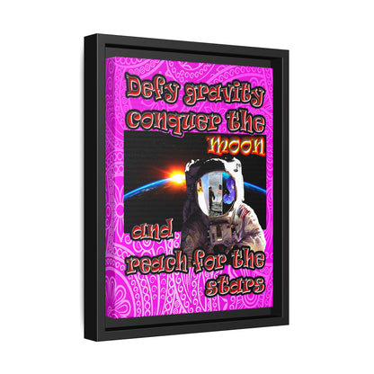 defy conquer reach - framed canvas art (pink swirl)
