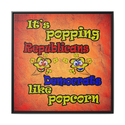 popping like popcorn - framed canvas art (burnt orange)