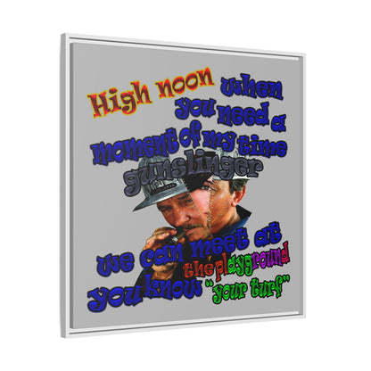 high noon - framed canvas art (light grey)