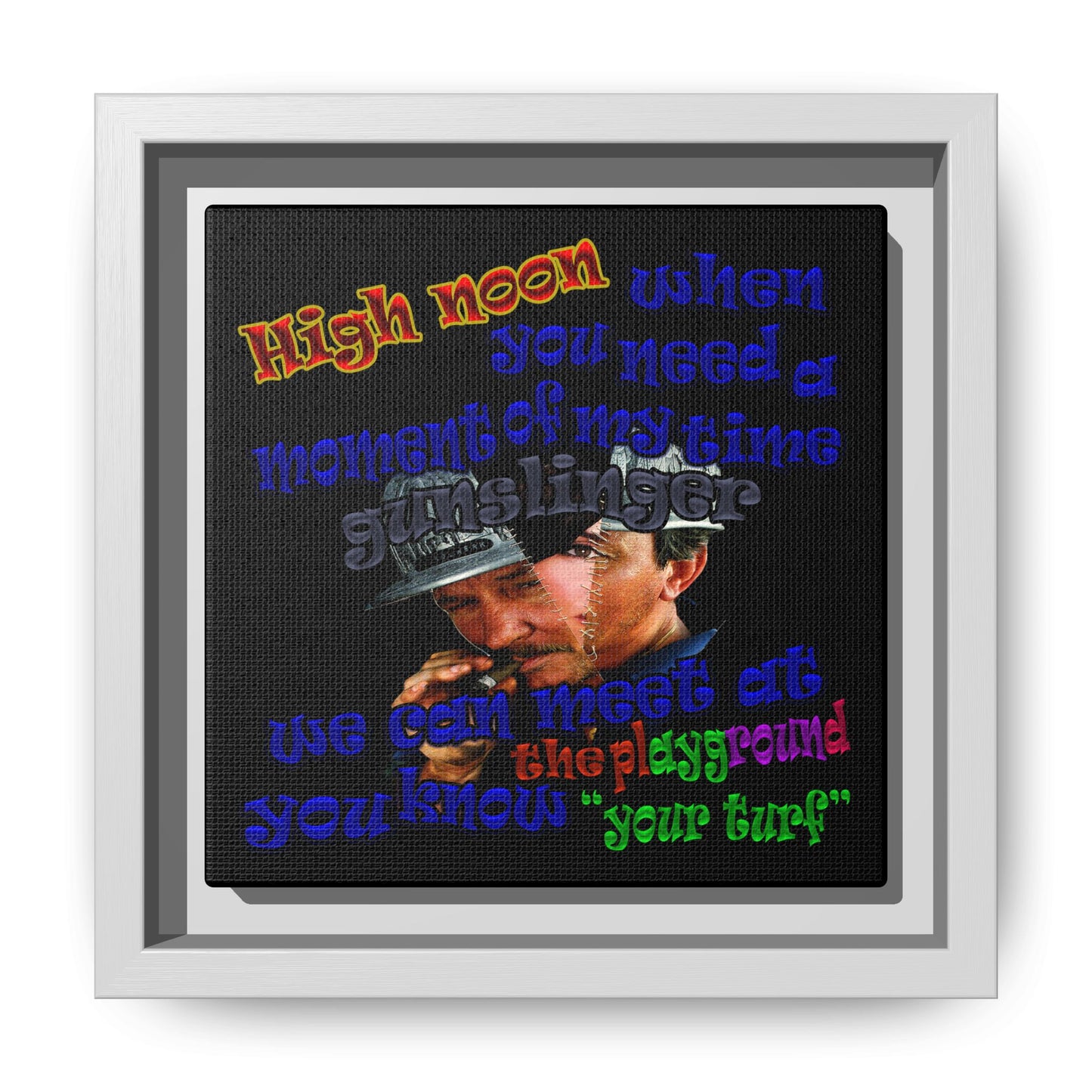 high noon - framed canvas art (black)