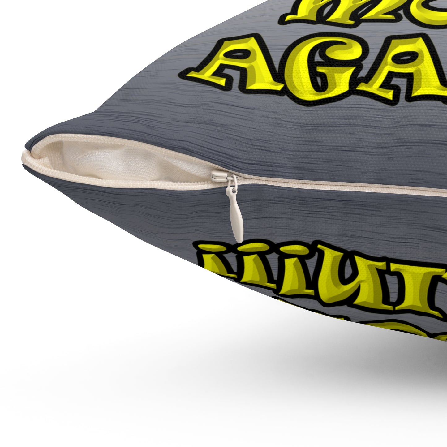 shoot the moon again - Spun Polyester Square Pillow - (brushed nickel)