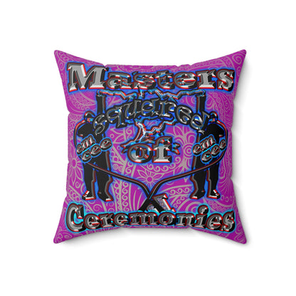 em cee squared - Spun Polyester Square Pillow - (pink swirl)