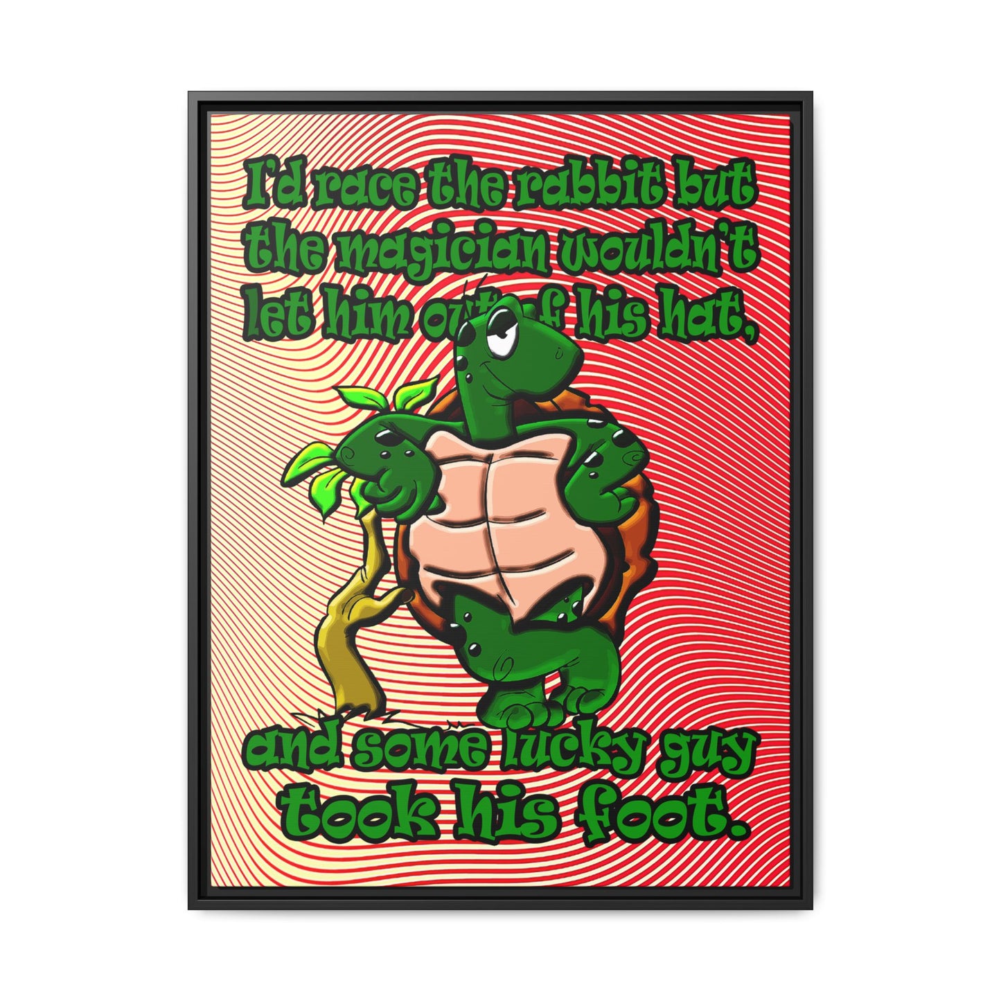 turtle race - framed canvas art (yellow-orange wave)