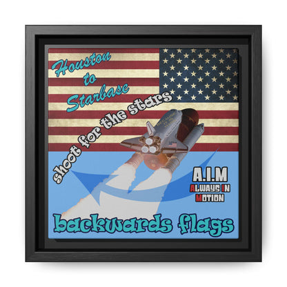 shoot for the stars - framed canvas art (light blue)
