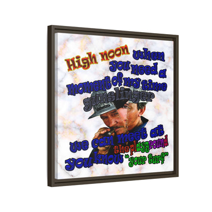 high noon - framed canvas art (white marble)