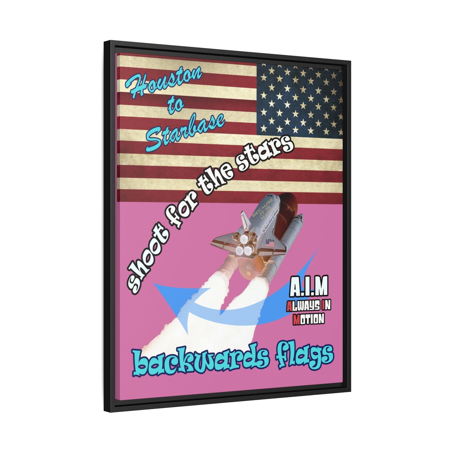 shoot for the stars - framed canvas art (light pink)