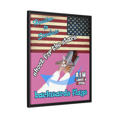 shoot for the stars - framed canvas art (light pink)