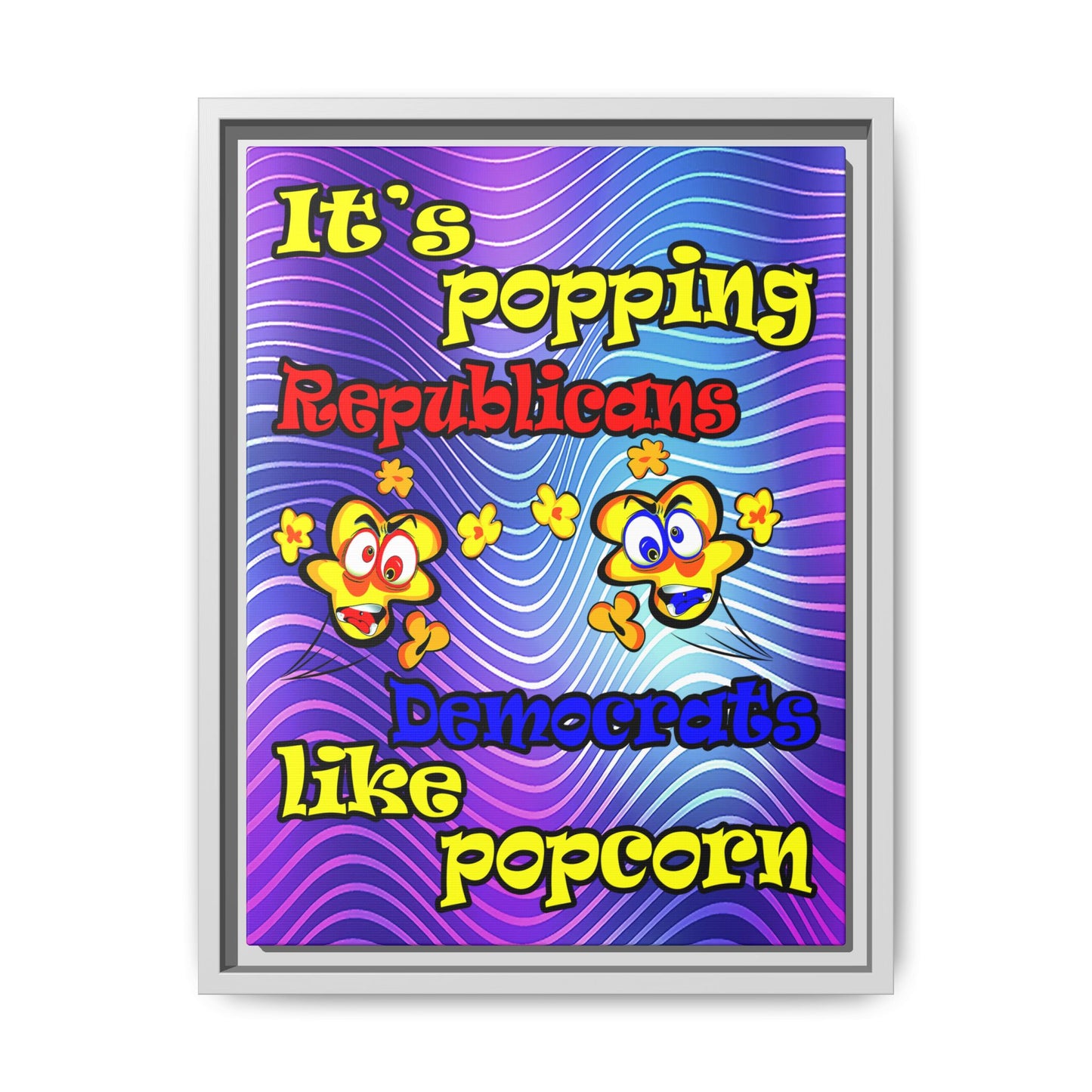 popping like popcorn - framed canvas art (purple wave)