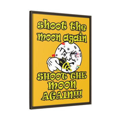 shoot the moon again - framed canvas art (yellow)
