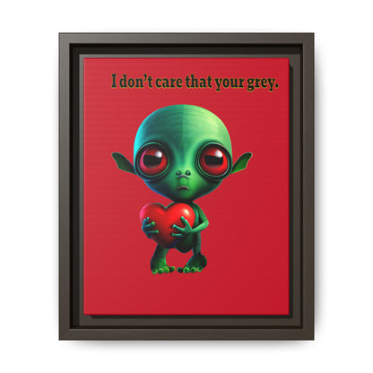 I don't care that your grey - framed canvas art (dark red)