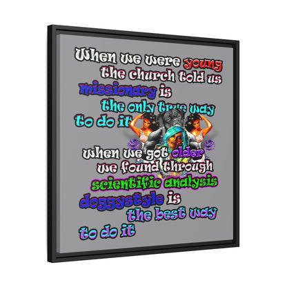 doggystyle - framed canvas art (grey)