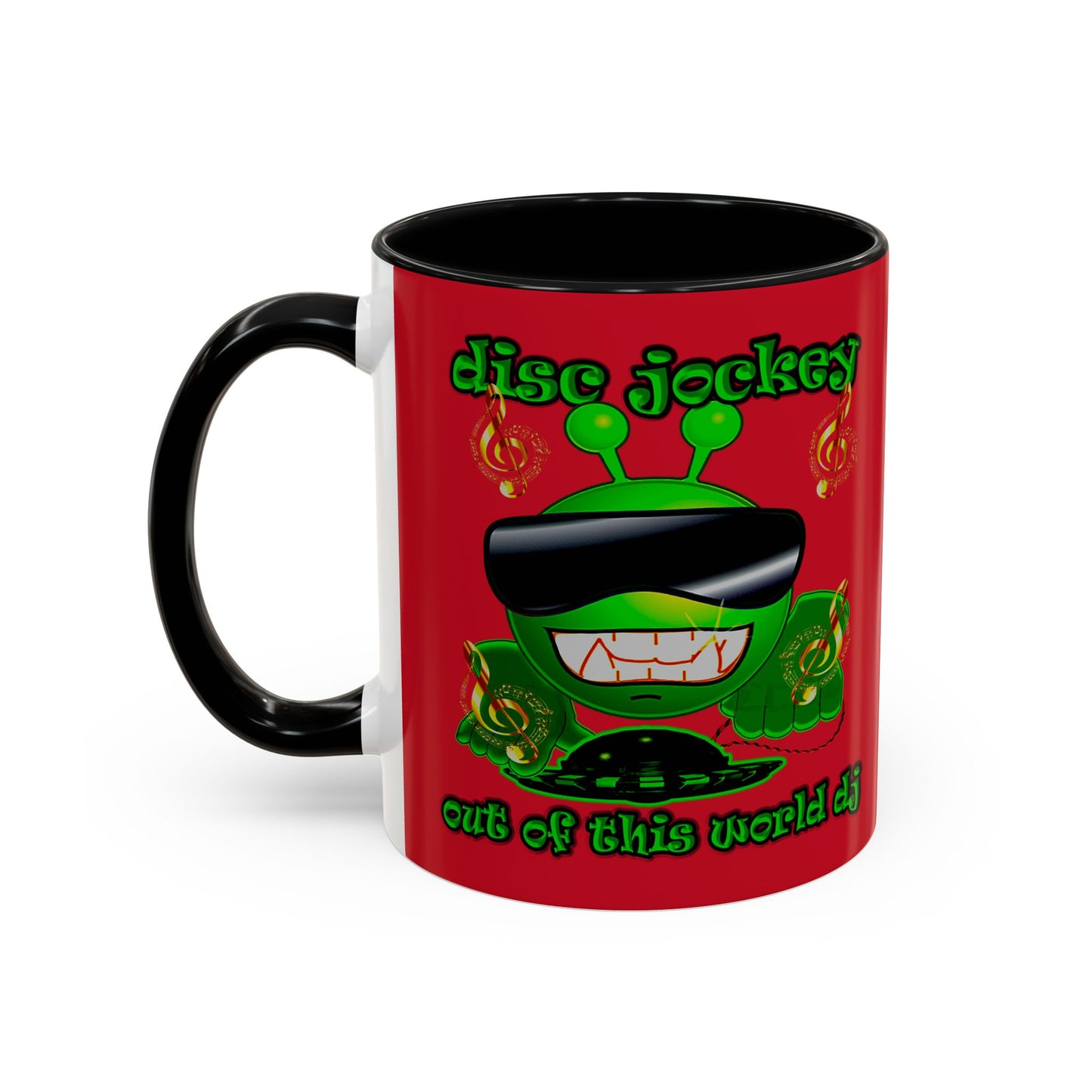 disc jockey - Accent Mug (dark red)