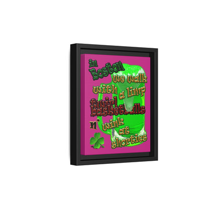 celtics logo - framed canvas art (pink)