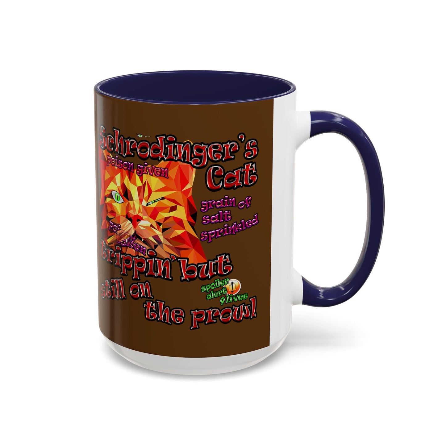schrodinger's cat - Accent Mug (brown)