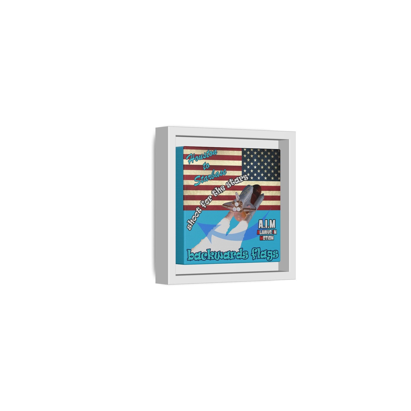 shoot for the stars - framed canvas art (turquoise)