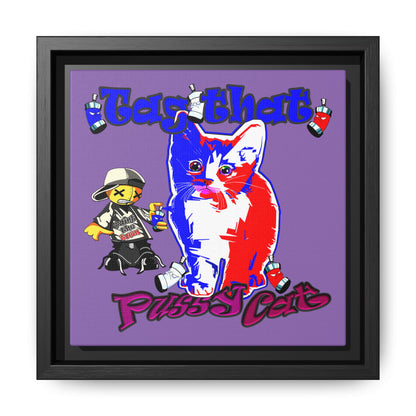 tag that - framed canvas art (light purple)