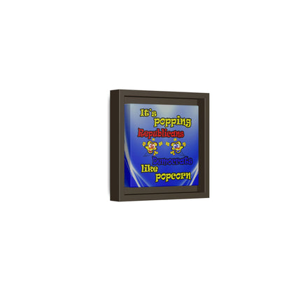 popping like popcorn - framed canvas art (blue-white wave)