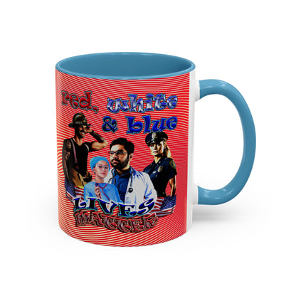 rw&b lives matter - Accent Mug (yellow-orange wave)