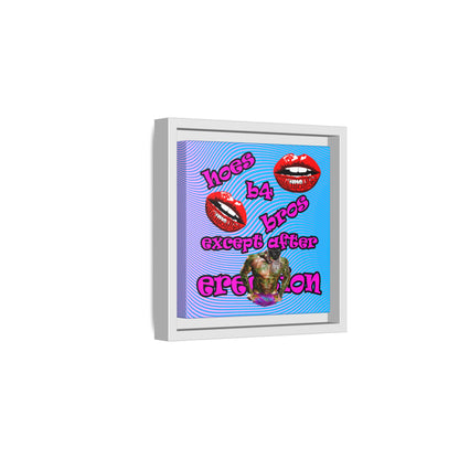 hoes b4 bros - framed canvas art (light blue-purple wave)