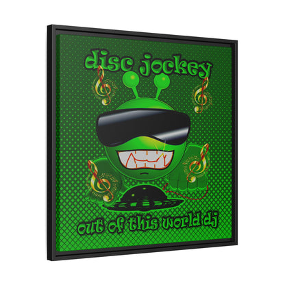disc jockey - framed canvas art (logo green)