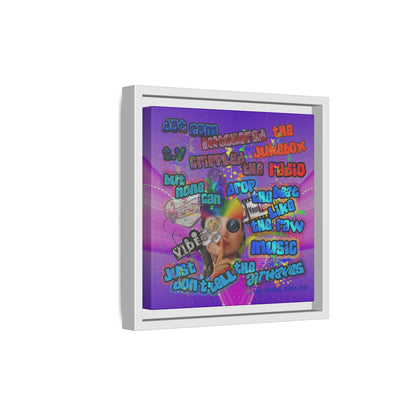 drop the beat - framed canvas art (purple-pink wave)