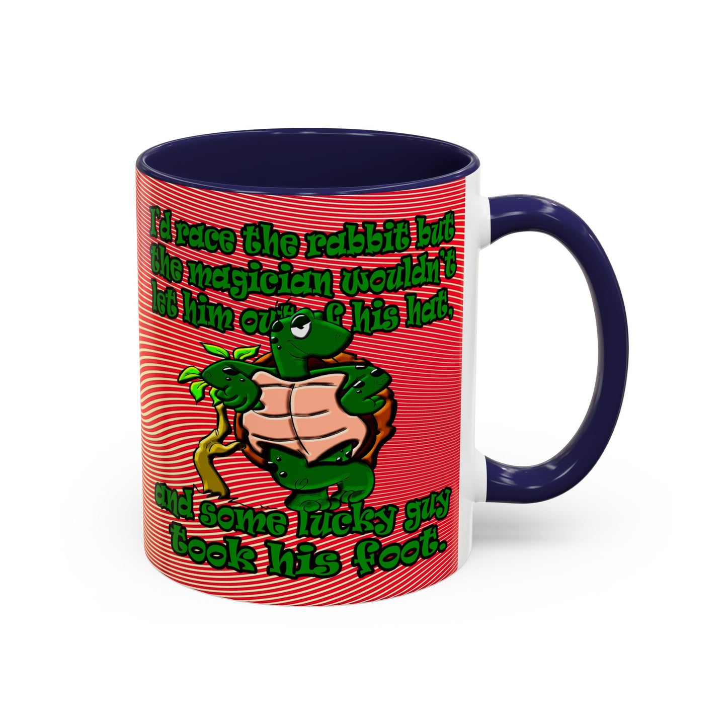 turtle race - Accent Mug (yellow-orange wave)