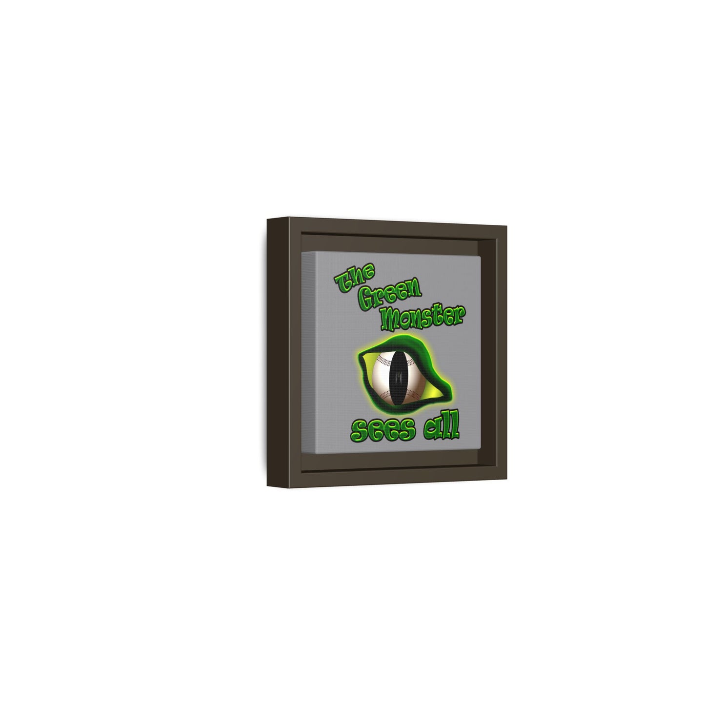 green monster - framed canvas art (grey)