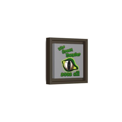 green monster - framed canvas art (grey)